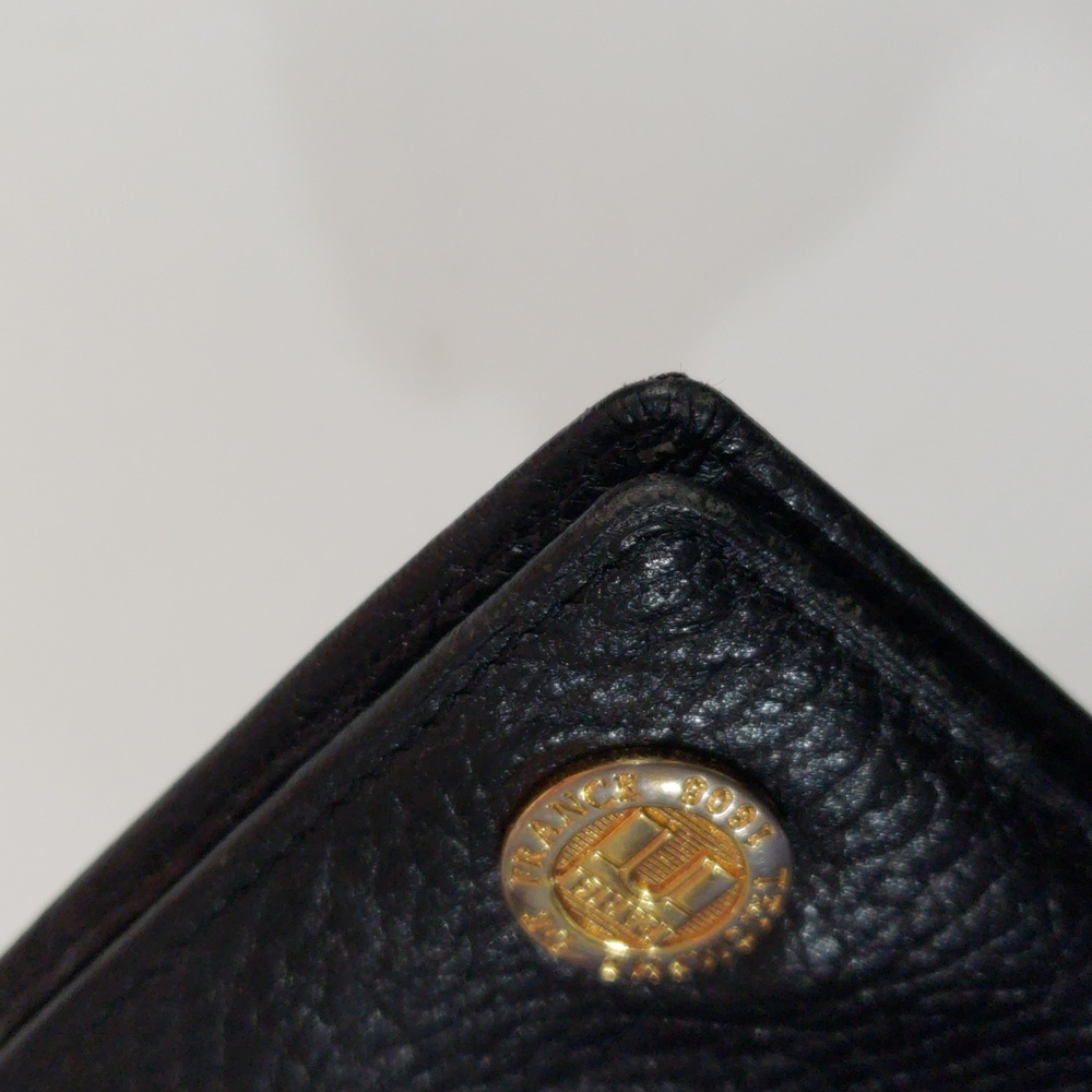 Triomphe de France Black Leather Men Wallet with Gold tone Accent - 4.5" x 3.5" - Picture 9 of 13
